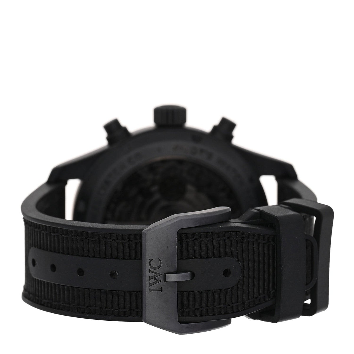 Ceramic Titanium Textile 41mm Pilot Top Gun Chronograph Automatic Watch Black IW388106