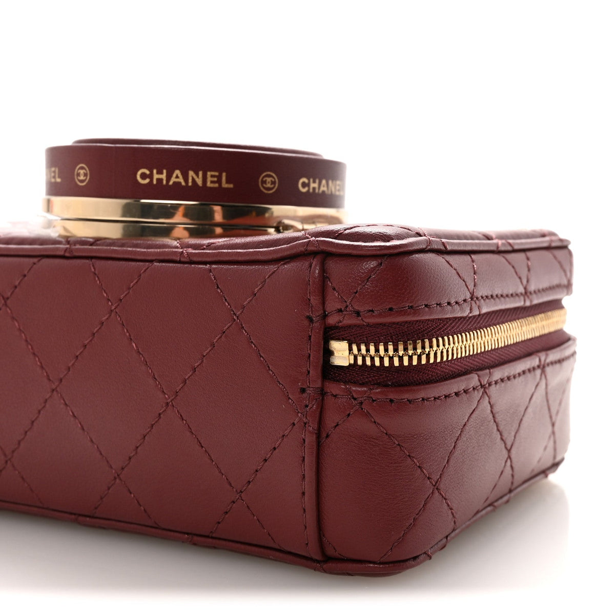 Lambskin Quilted Coco Click Bag Burgundy