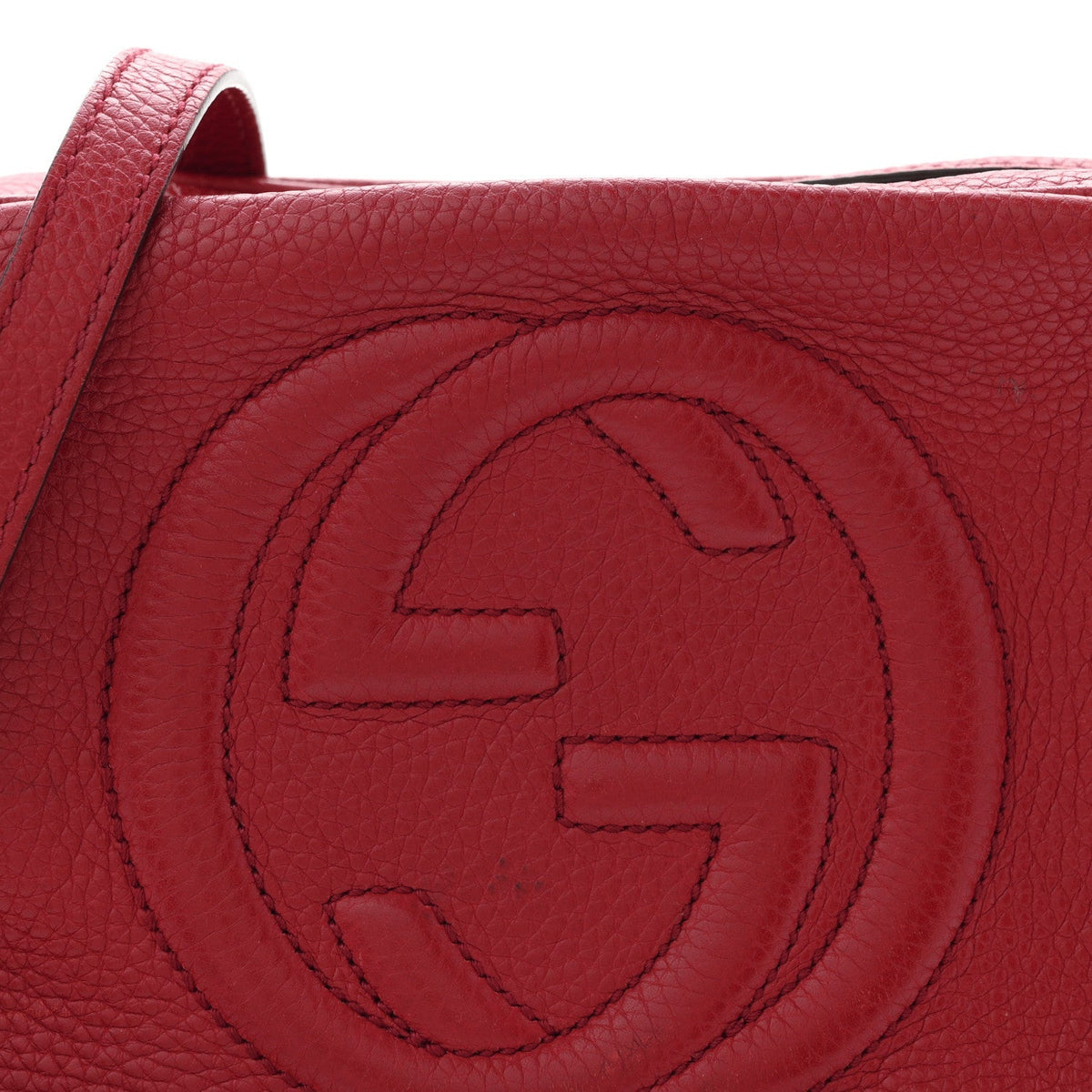 Pebbled Calfskin Small Soho Disco Bag Tabasco Red
