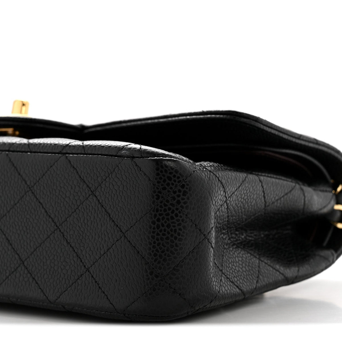 Caviar Quilted Medium Double Flap Black