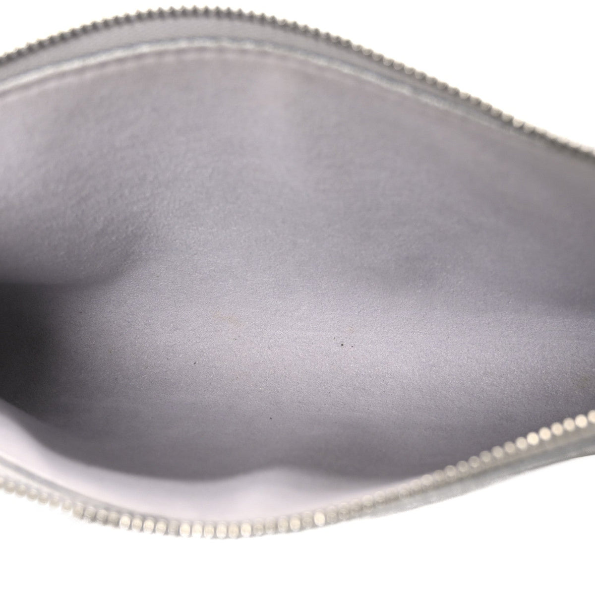 Epi Pochette Accessories Metallic Silver