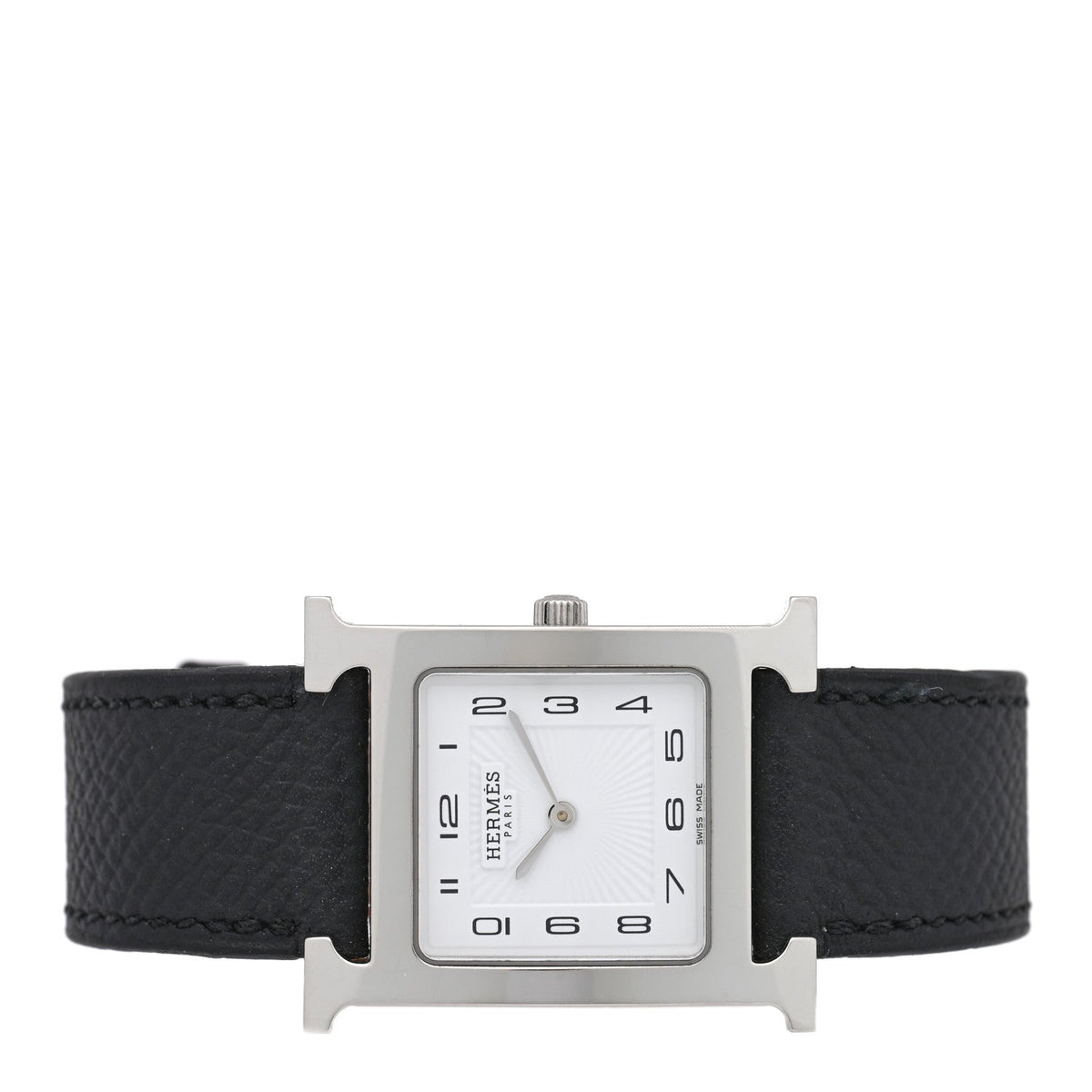 Stainless Steel Epsom 26mm Heure H Hour Quartz Watch Noir