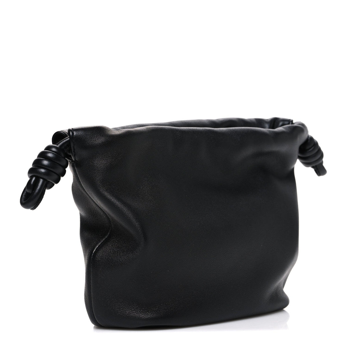 Mellow Nappa Donut Chain Mini Flamenco Knot Clutch Black