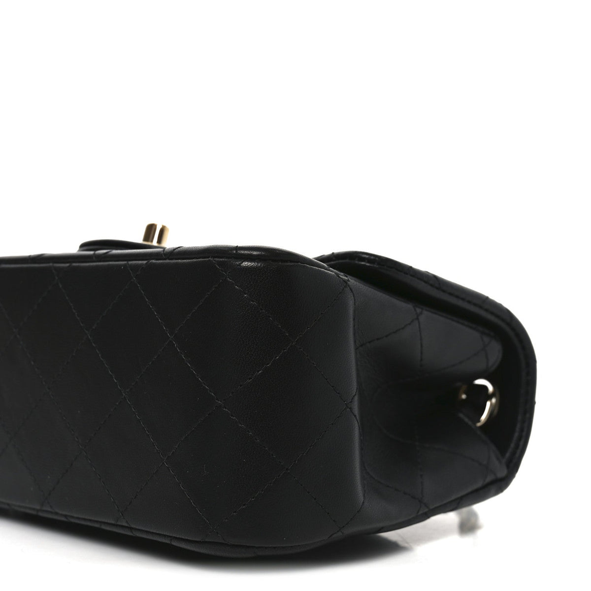 Lambskin Quilted Mini Square Flap Black