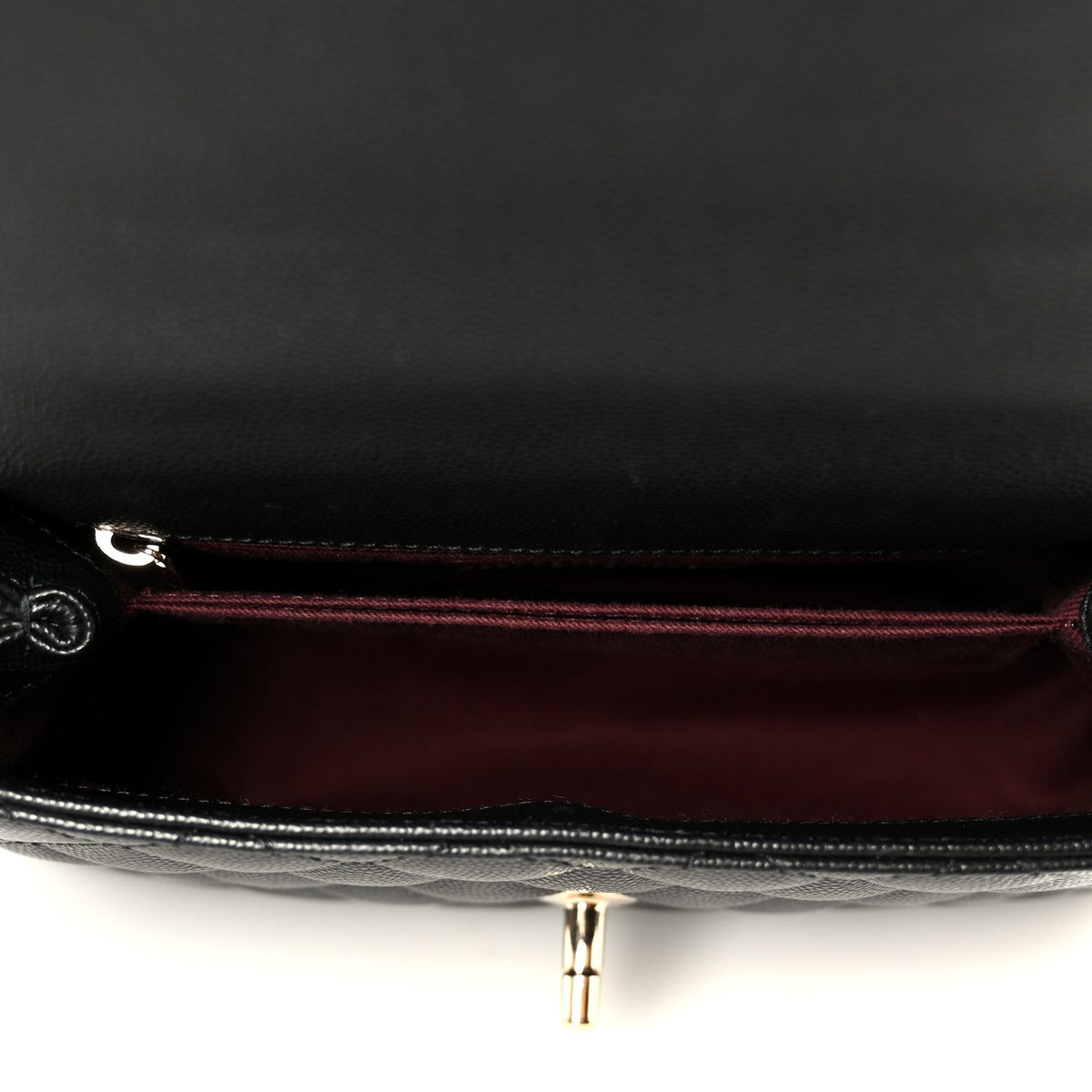 Caviar Quilted Mini Coco Handle Flap Black
