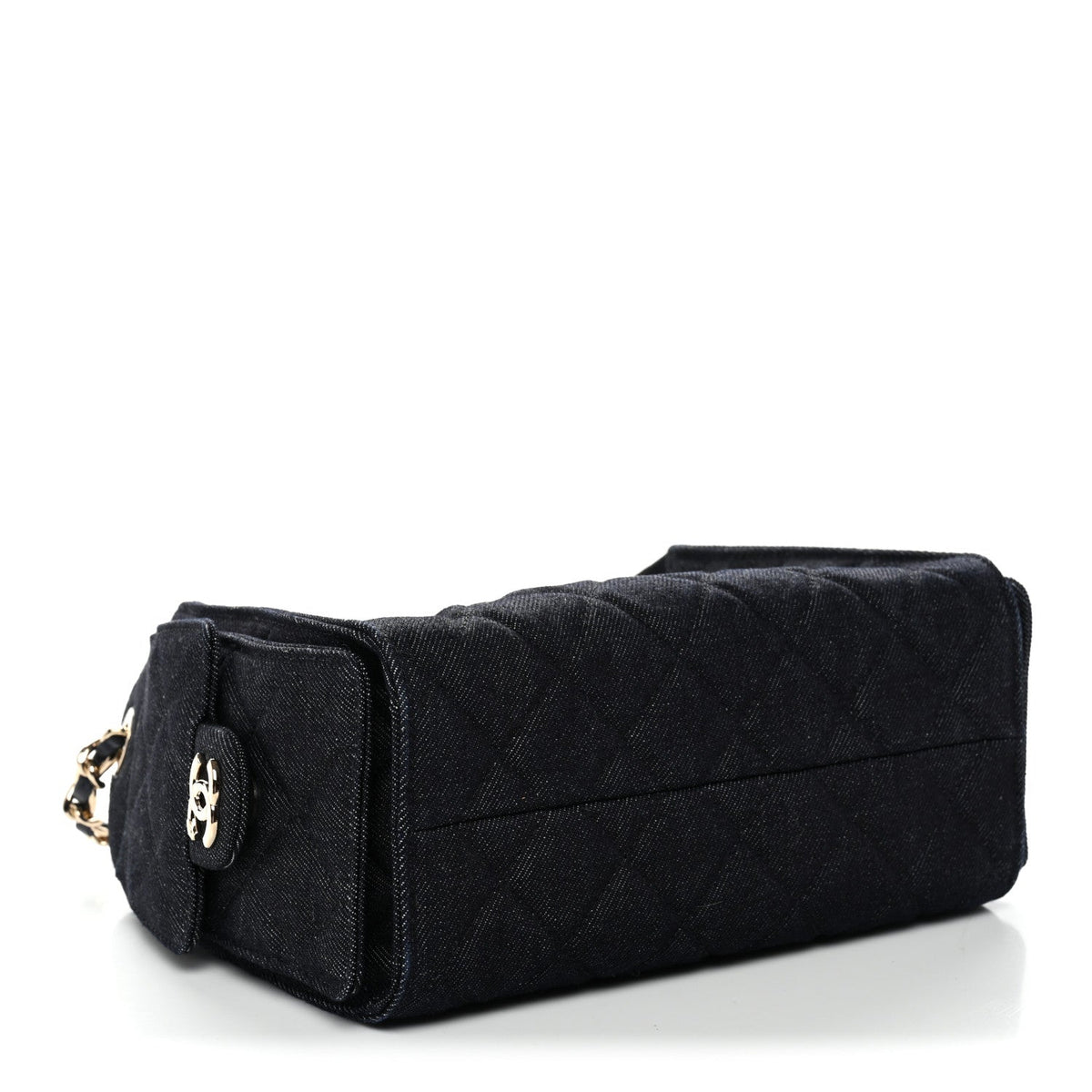 Denim Quilted Mini Chanel 25 Handbag Dark Blue