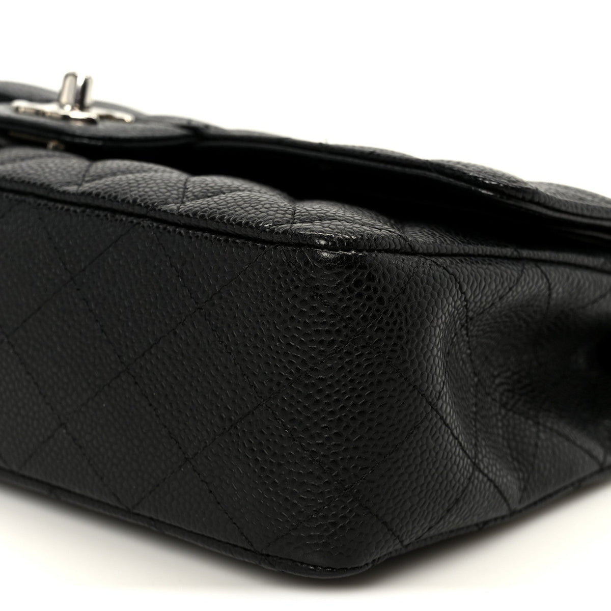 Caviar Quilted Medium Double Flap Black
