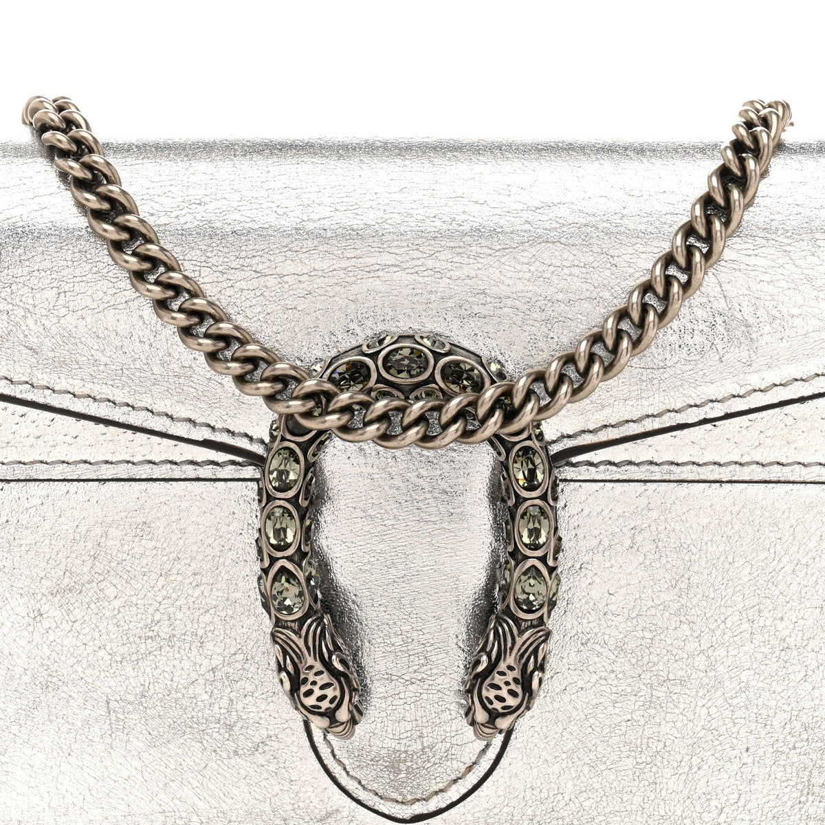 Metallic Calfskin Super Mini Dionysus Shoulder Bag Silver