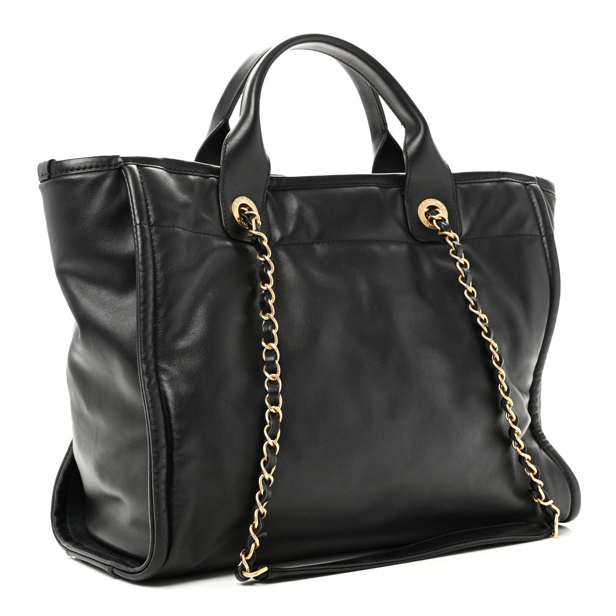 Calfskin Small Deauville Tote Black