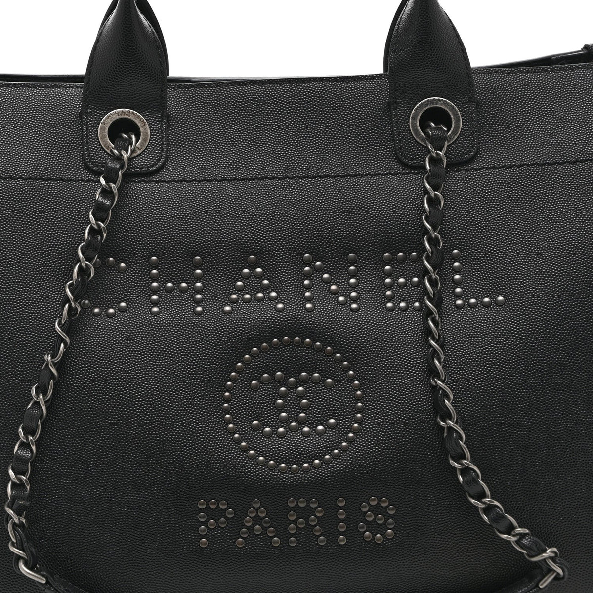 Caviar Small Studded Deauville Tote Black