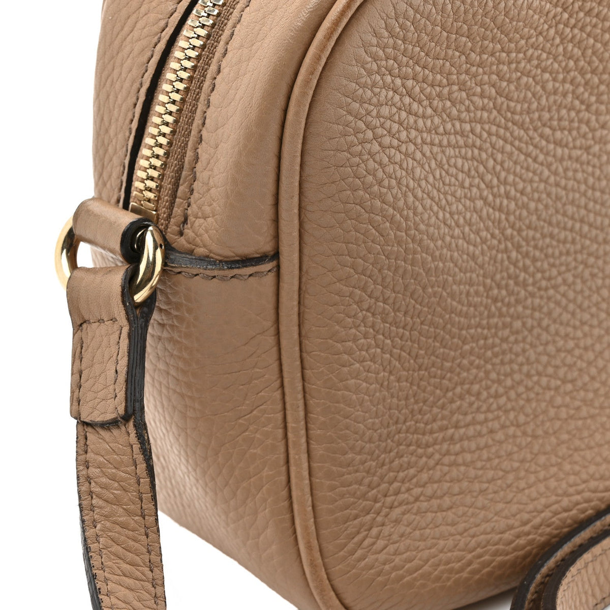 Pebbled Calfskin Small Soho Disco Bag Rose Beige