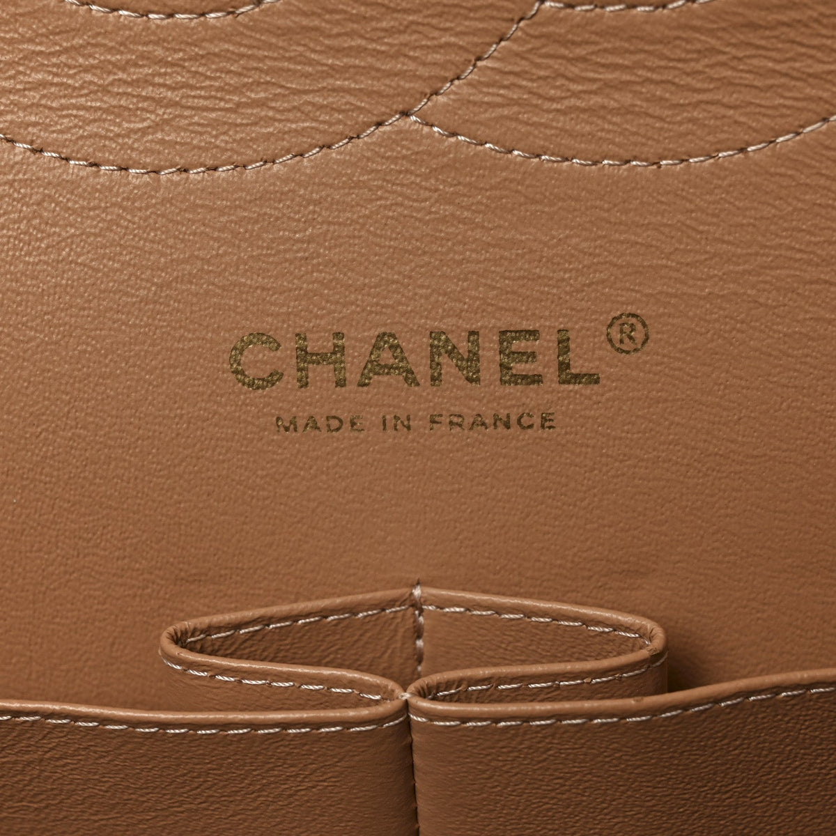 Caviar Quilted Jumbo Double Flap Beige