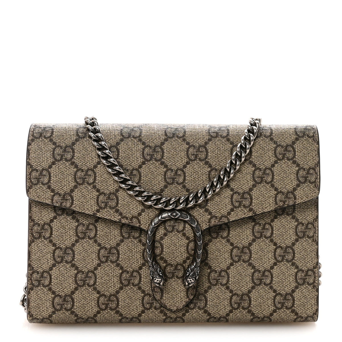 GG Supreme Monogram Mini Dionysus Chain Wallet Beige Taupe
