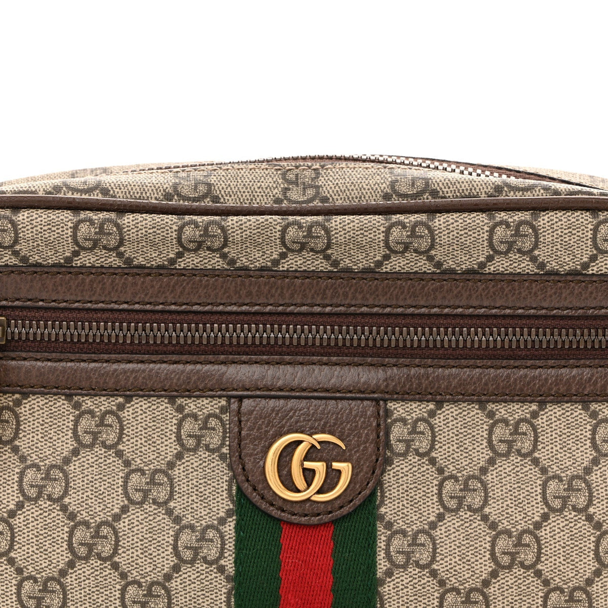 Soft GG Supreme Monogram Medium Ophidia Belt Bag Dark Brown