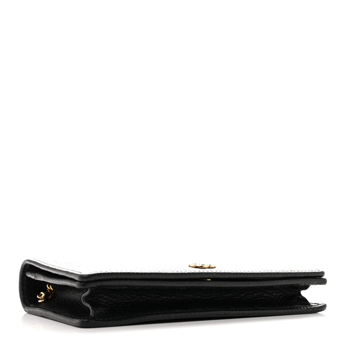 Dollar Calfskin Mini GG Marmont Chain Wallet Black