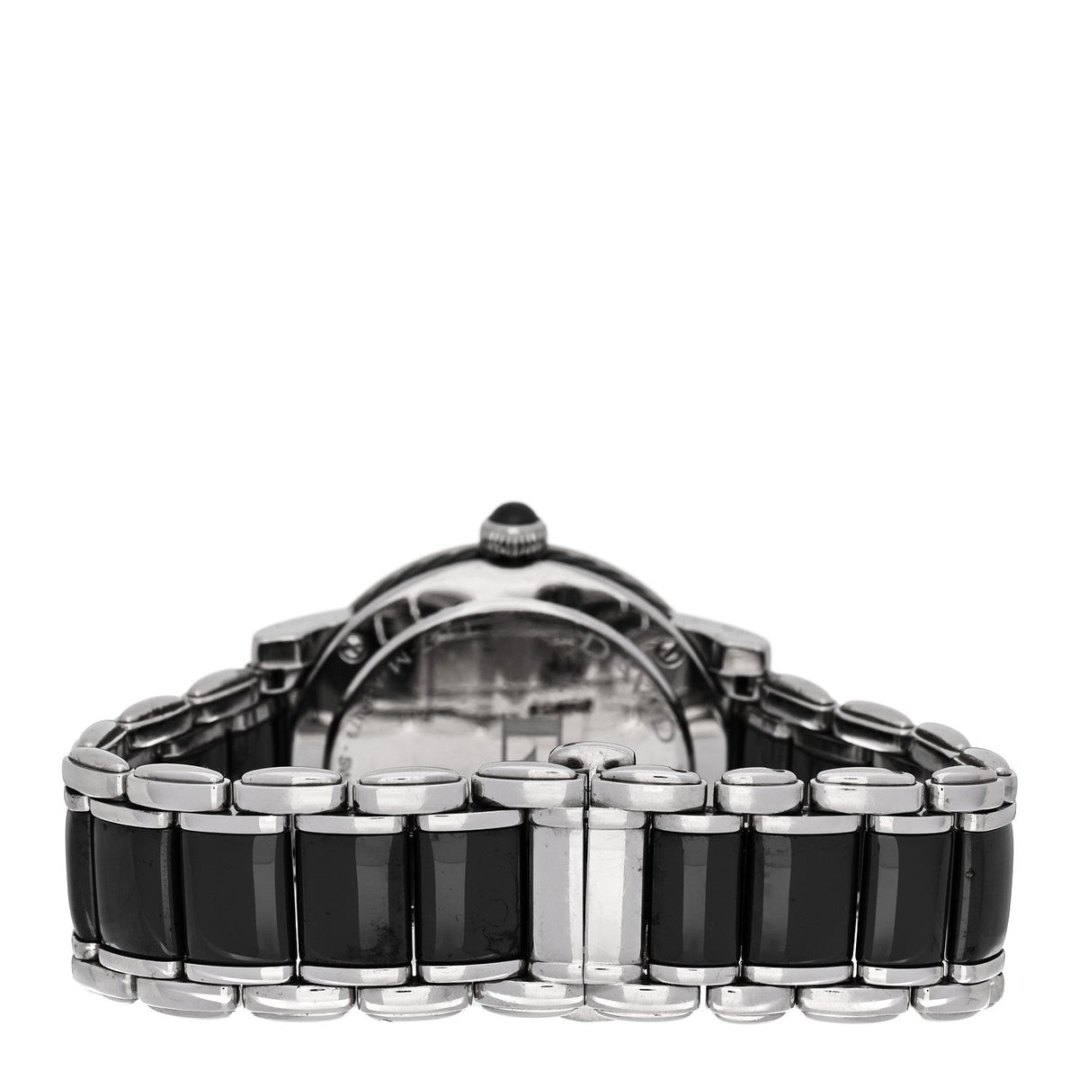 Stainless Steel Ceramic Diamond Bezel 38mm Classic Quartz Watch Black