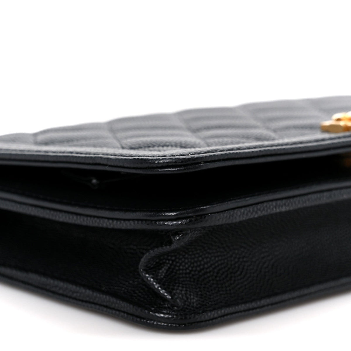 Caviar Quilted Boy Wallet On Chain WOC Black