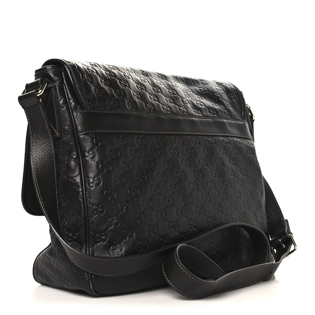 Guccissima Medium Flap Messenger Bag Chocolate
