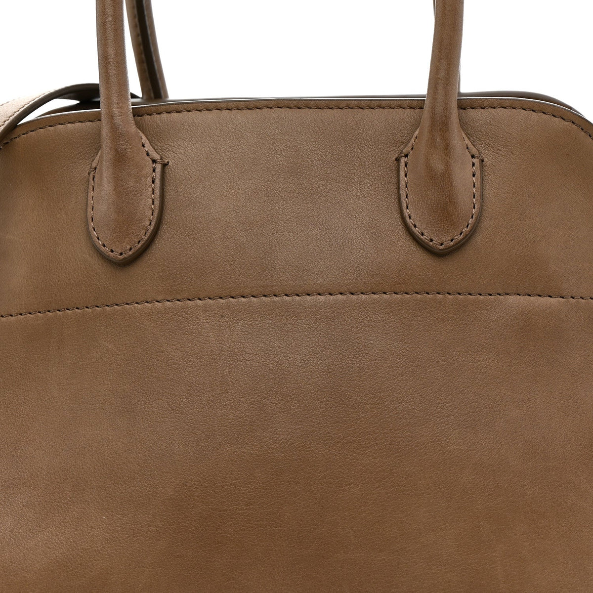 Polished Saddle Calfskin Soft Margaux 10 Bag Mouse Grey