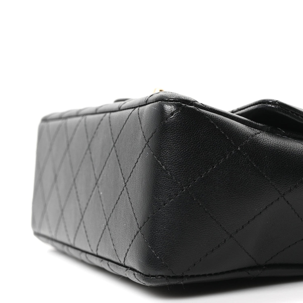 Lambskin Quilted Mini Rectangular Flap Black