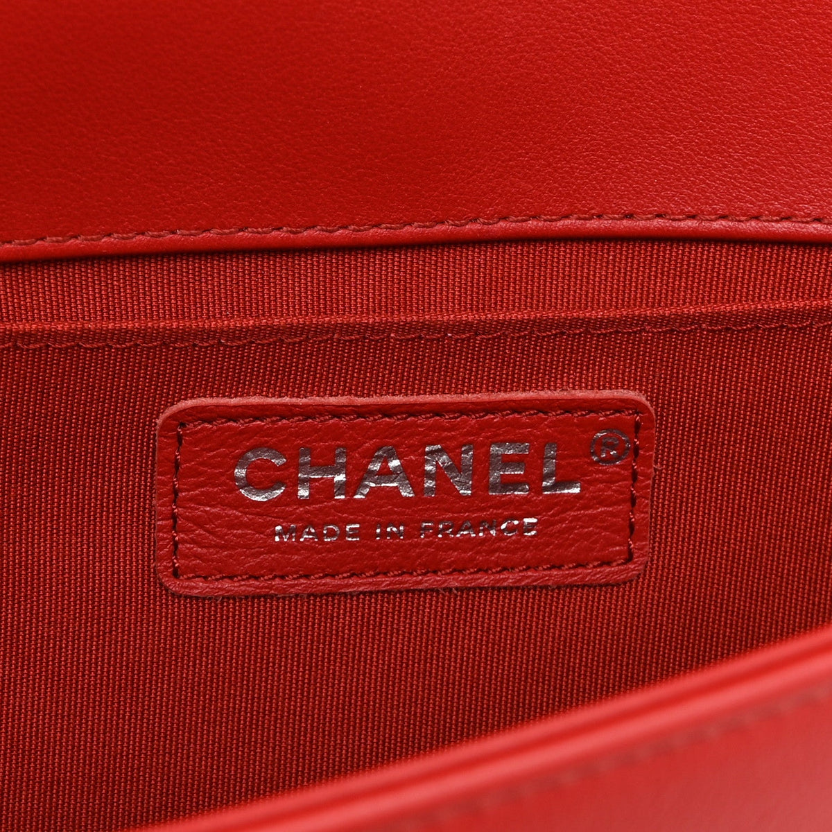 Calfskin Quilted Medium Boy Flap Red
