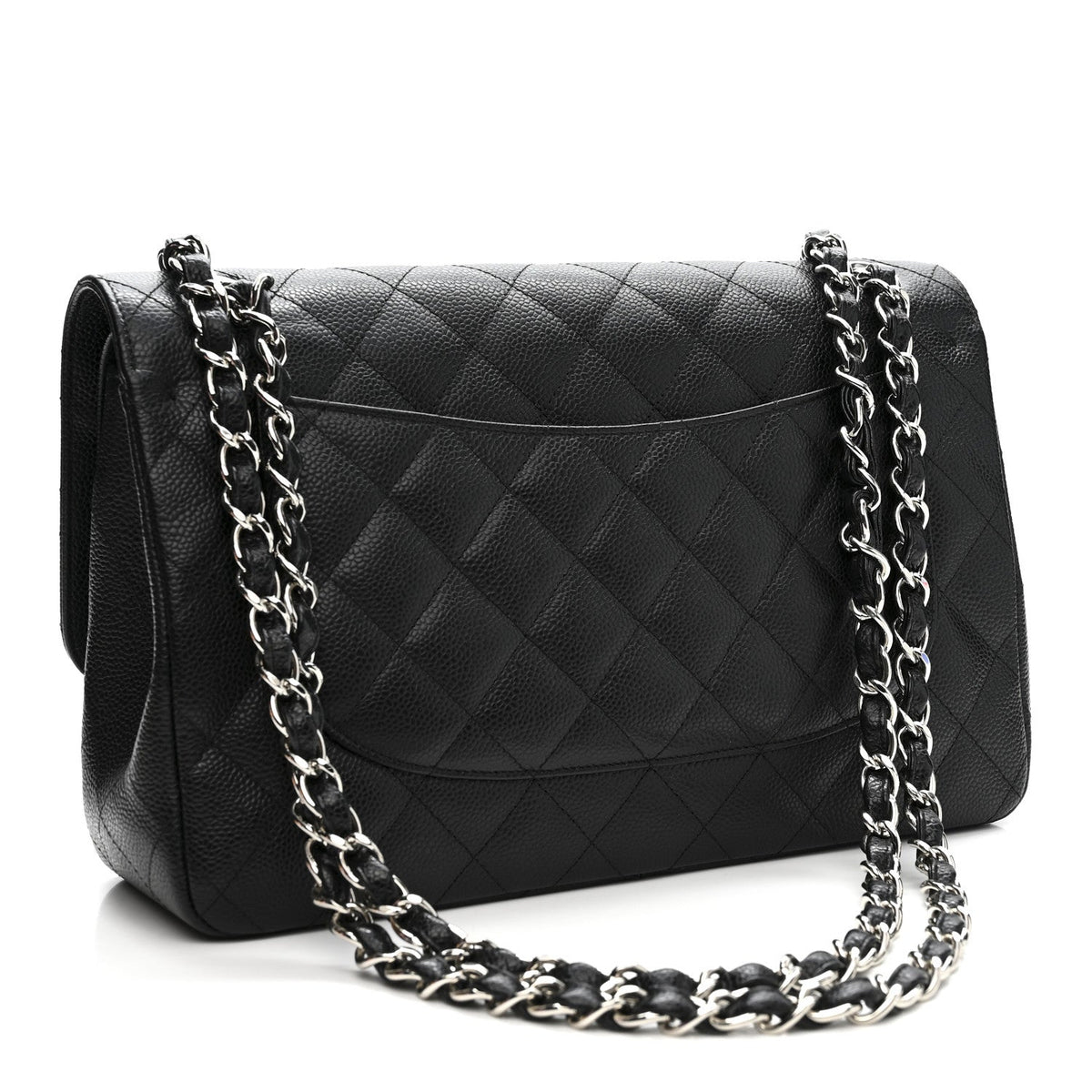 Caviar Quilted Jumbo Double Flap Black