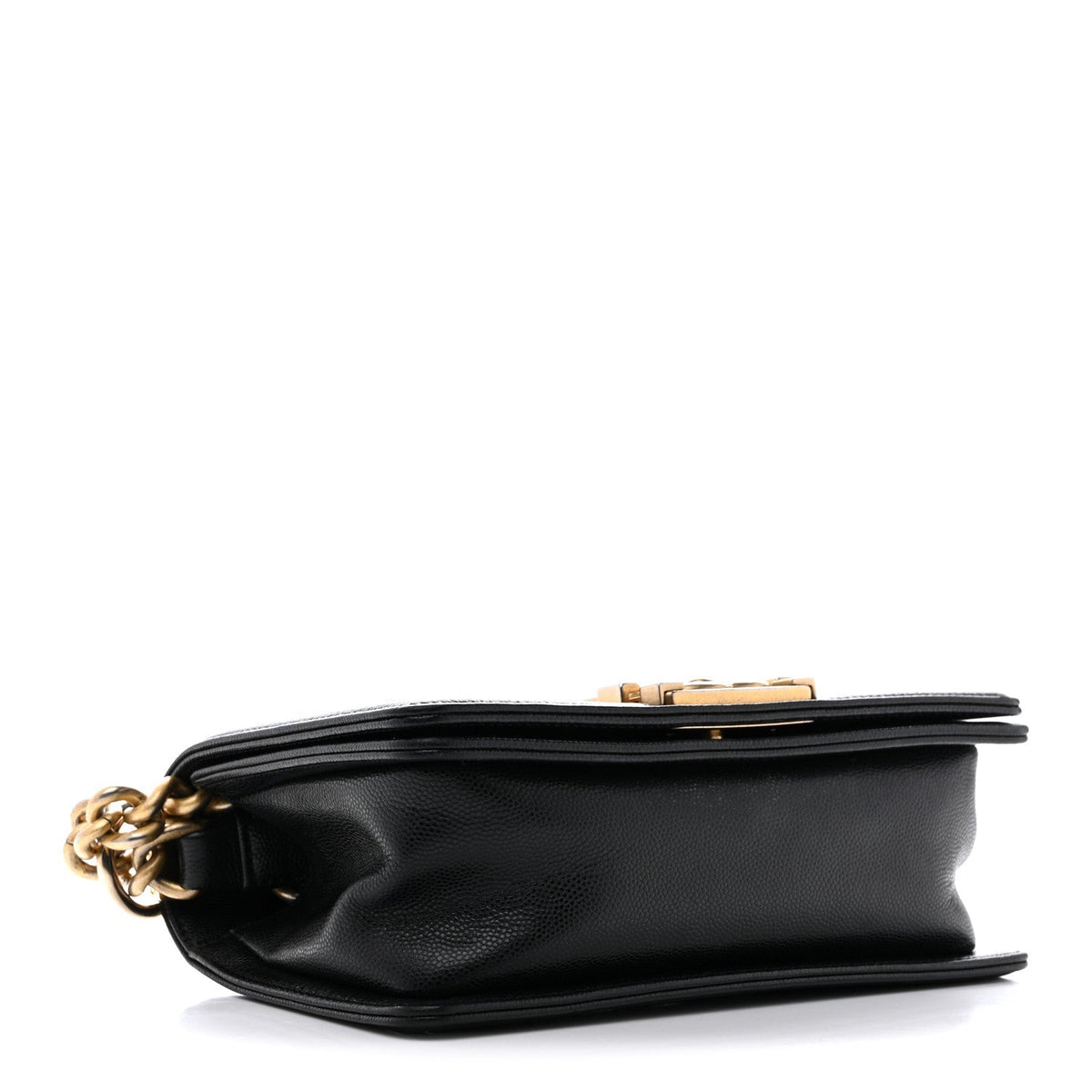 Caviar Quilted Small Boy Flap Black
