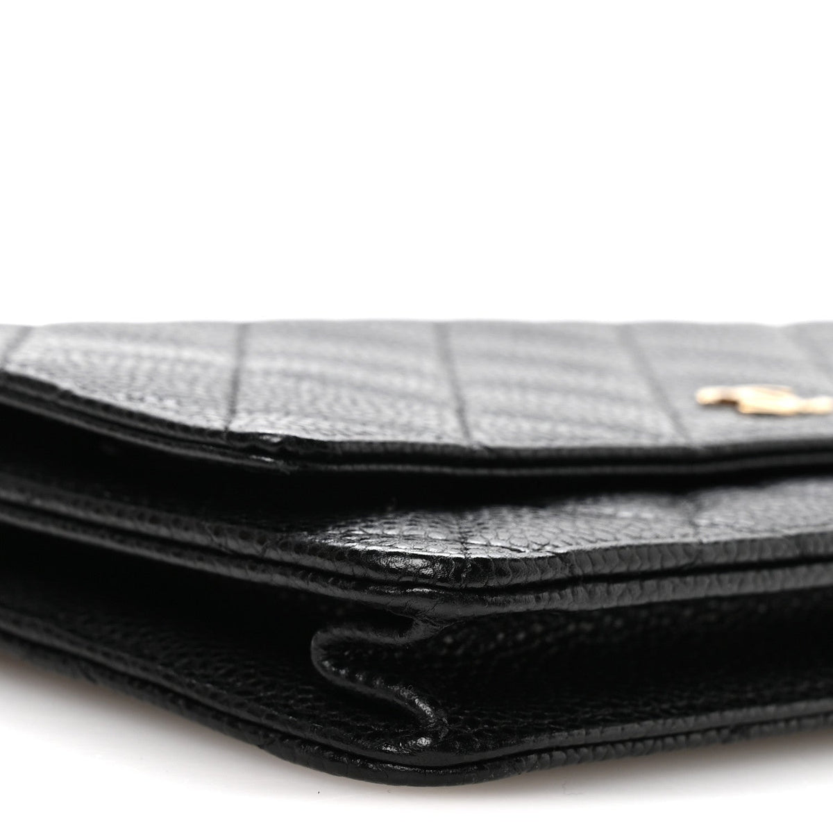 Caviar Quilted Wallet on Chain WOC Black