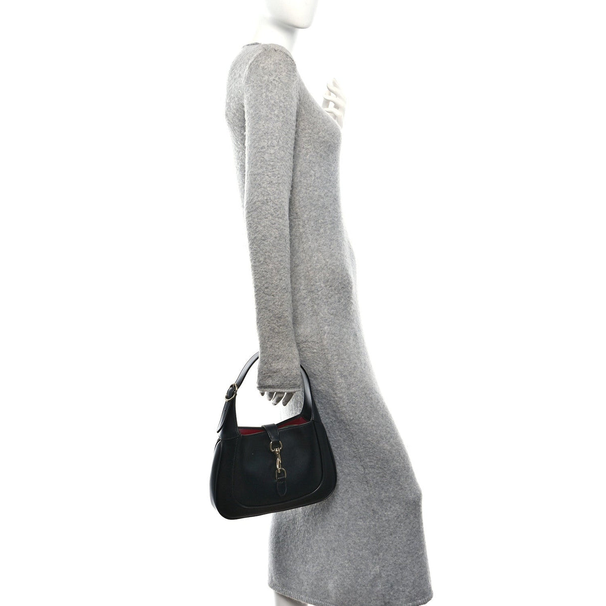 Calfskin Small Jackie Shoulder Bag Black