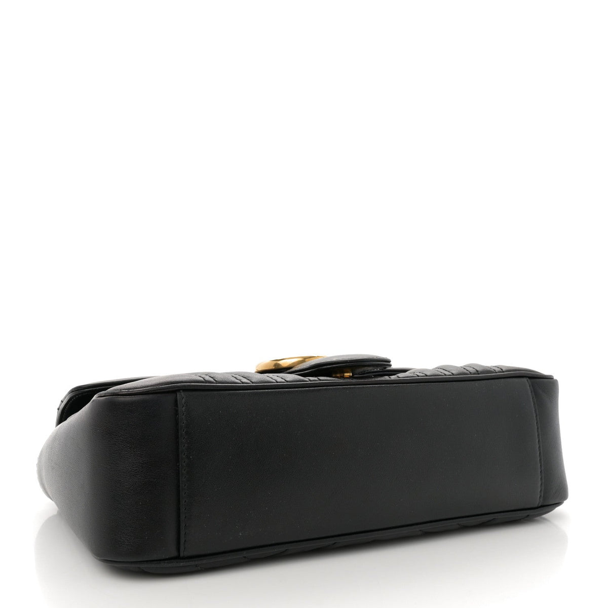 Calfskin Matelasse Small GG Marmont Shoulder Bag Black