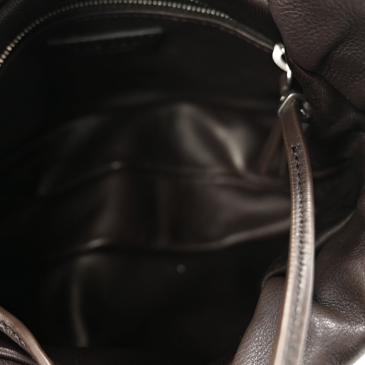 Grained Calfskin Bourse Clutch Dark Brown
