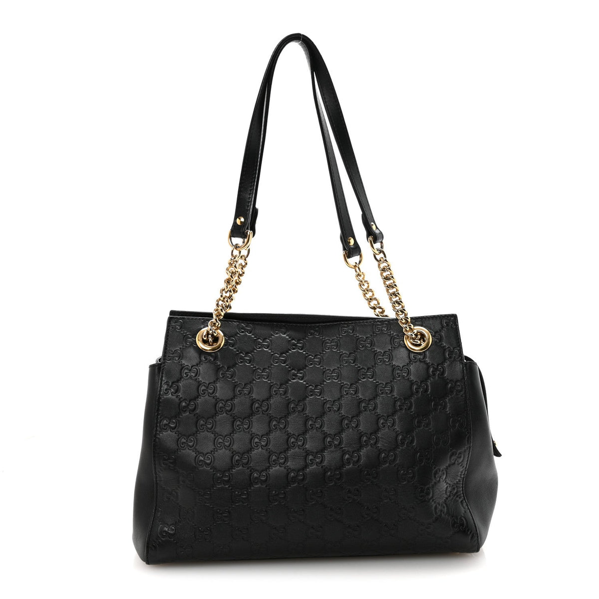 Guccissima Signature Medium Shoulder Tote Bag Black