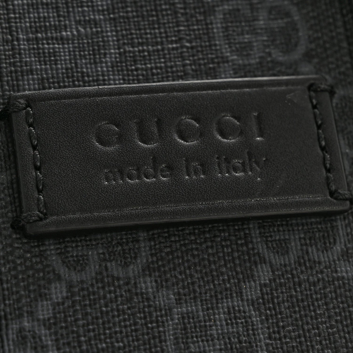 GG Supreme Monogram Appia Calfskin Web Mini Tote Bag Black