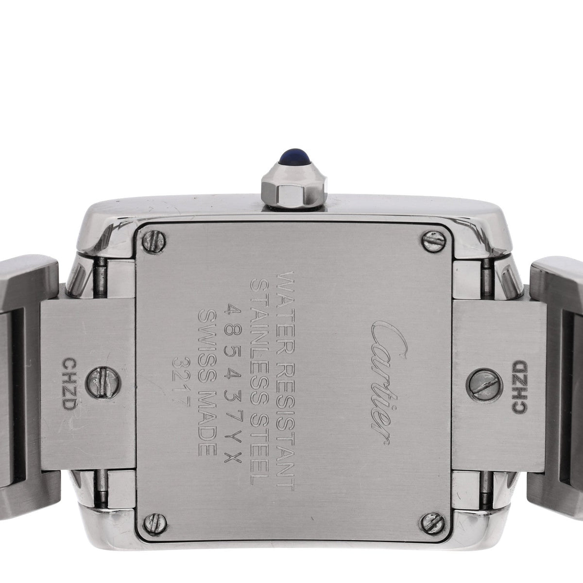 Stainless Steel Diamond Bezel 20mm Tank Francaise Quartz Watch