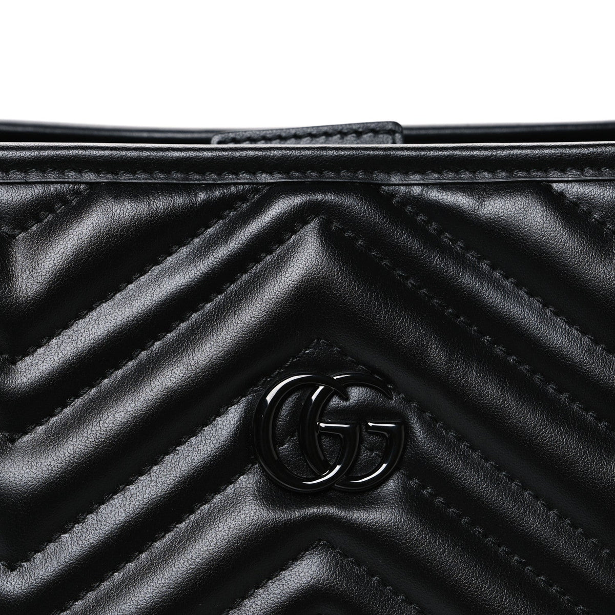Calfskin Matelasse Monochrome Large GG Marmont Tote Bag Black