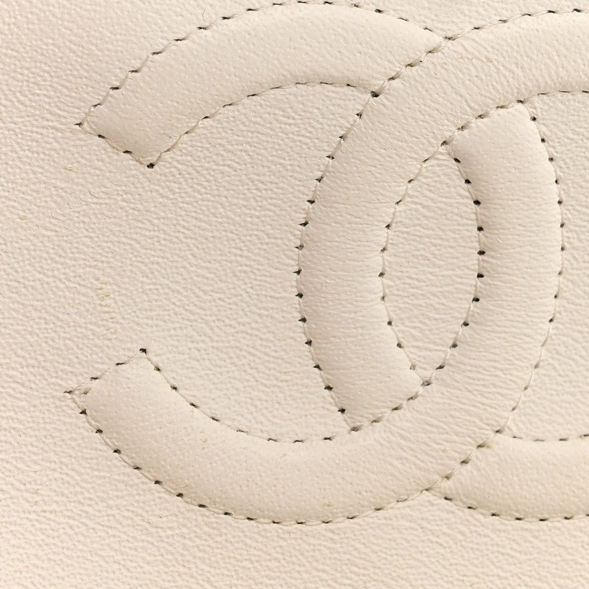 Caviar Quilted Medium Double Flap White