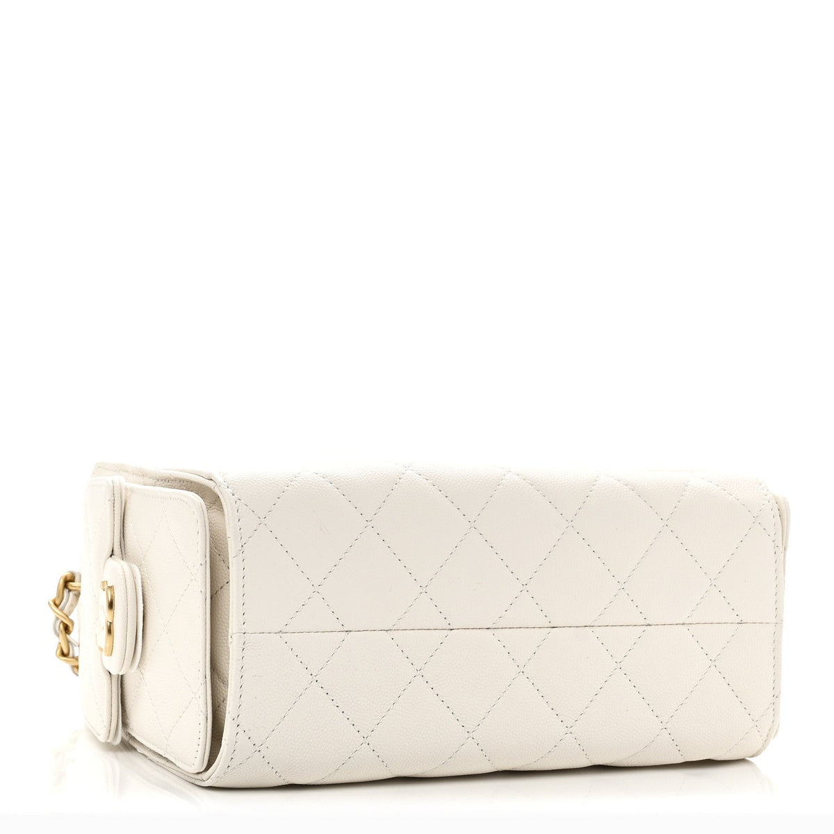 Caviar Quilted Mini Chanel 25 Handbag White