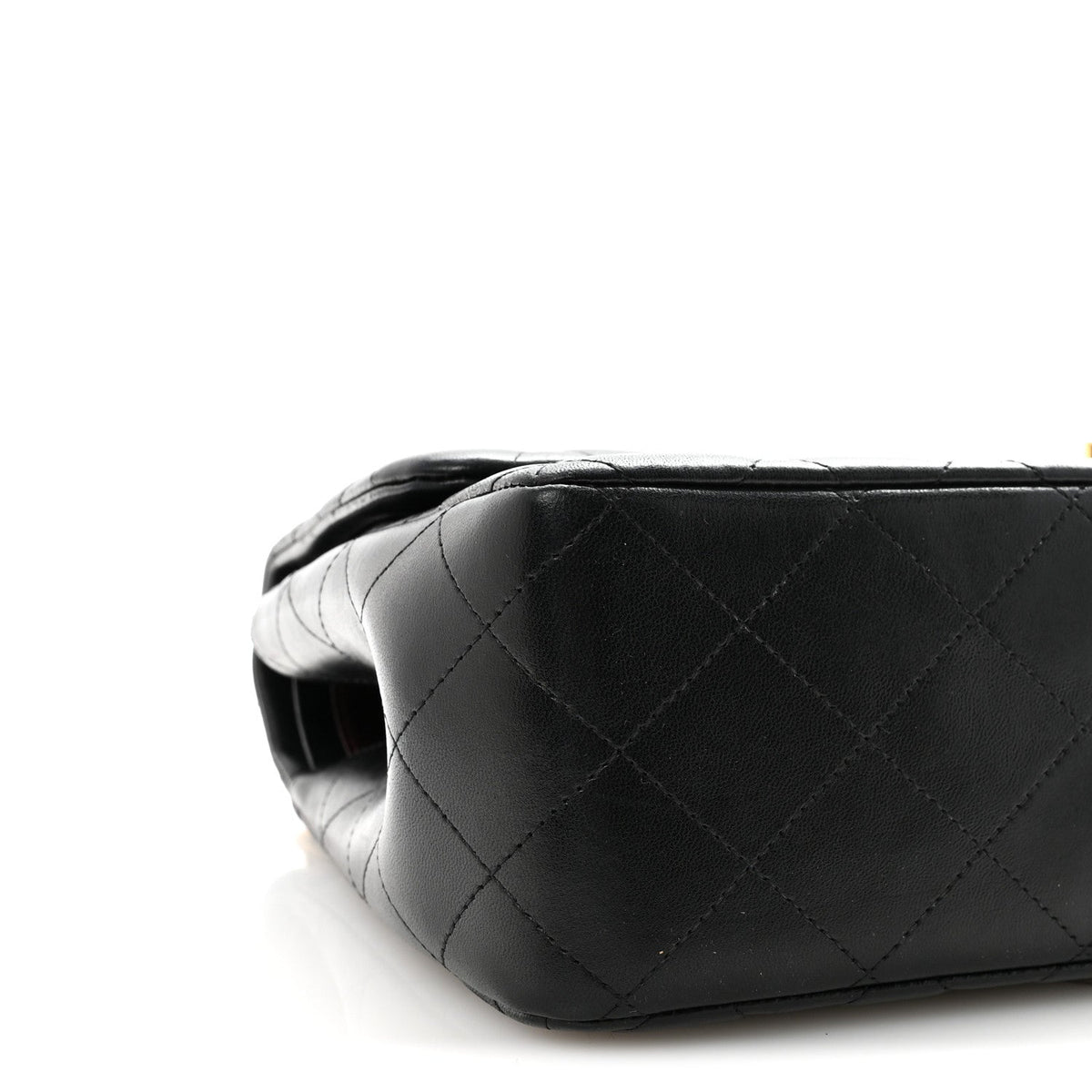 Lambskin Quilted Jumbo Double Flap Black