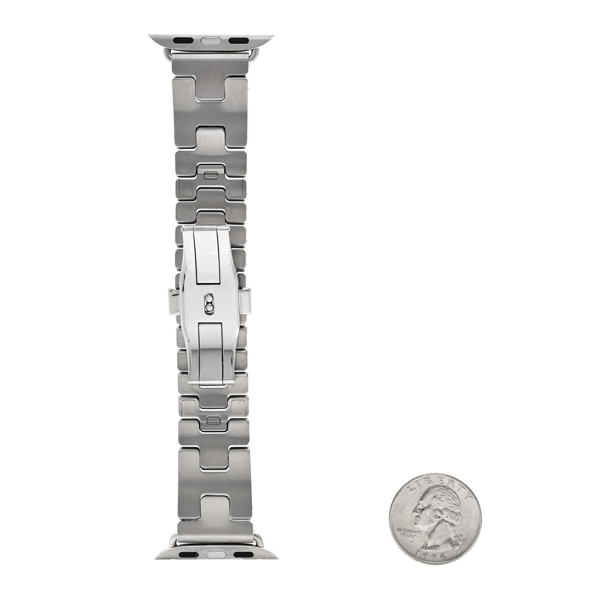 Stainless Steel 42mm Grand H Apple Watch Single Tour Band Gris