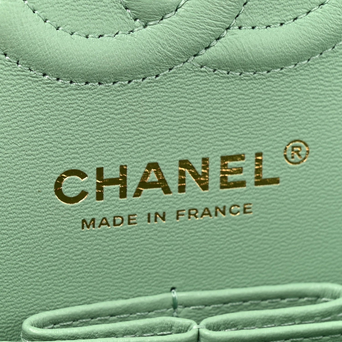 Caviar Quilted Small Double Flap Light Green
