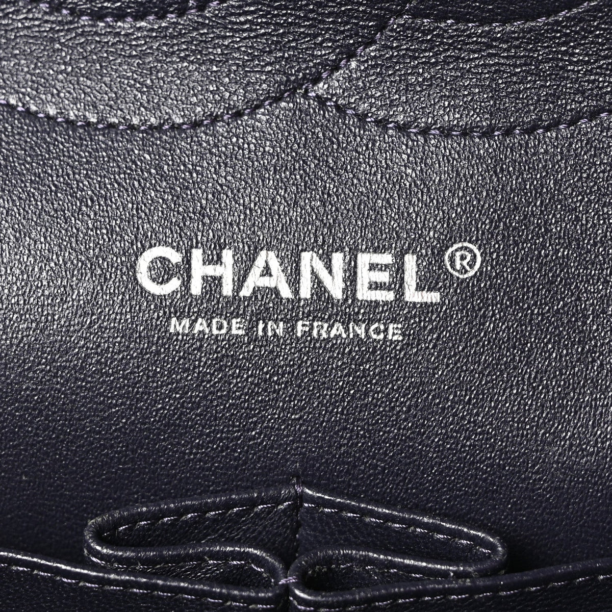 Lambskin Quilted Jumbo Double Flap Navy