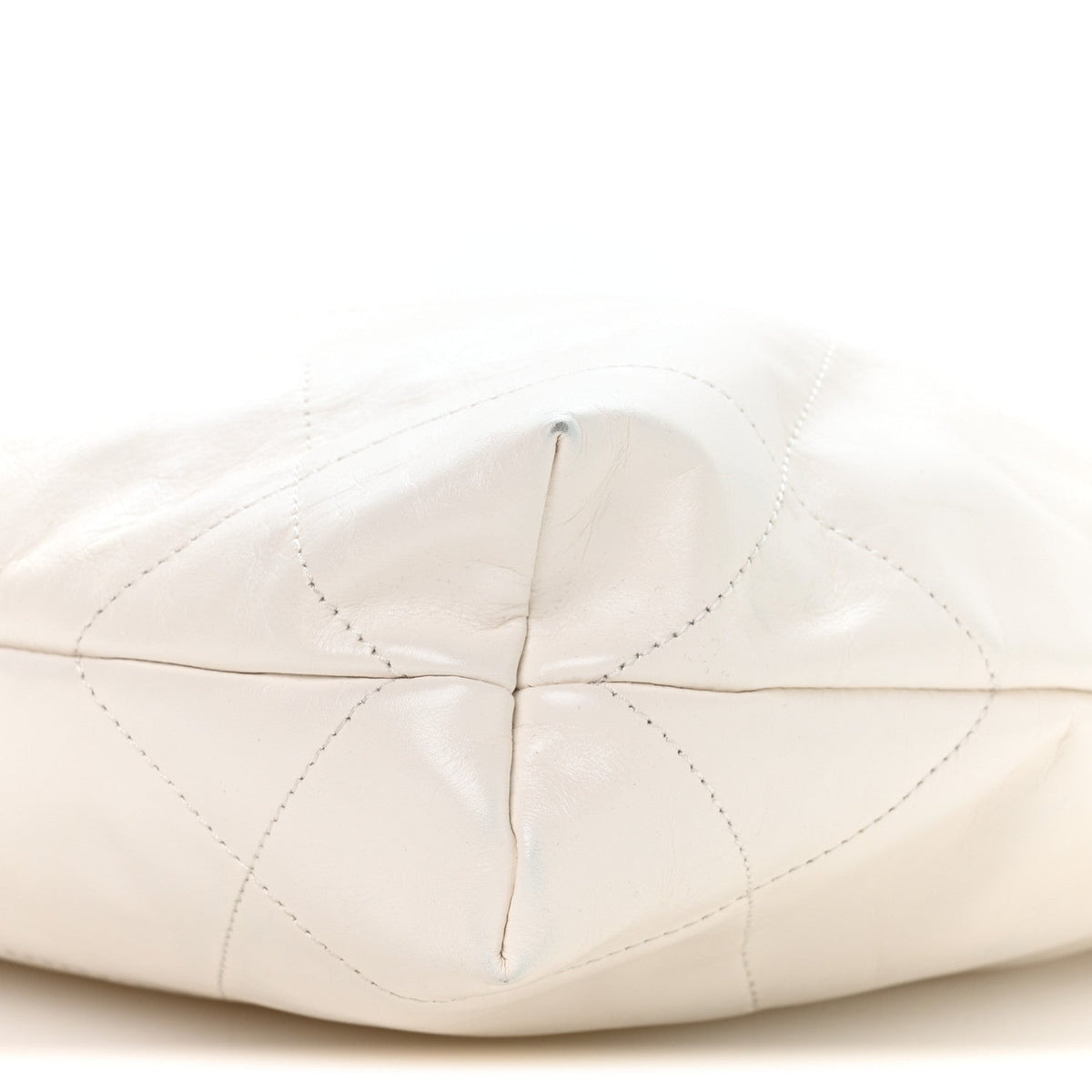 Shiny Calfskin Quilted Small Chanel 22 White