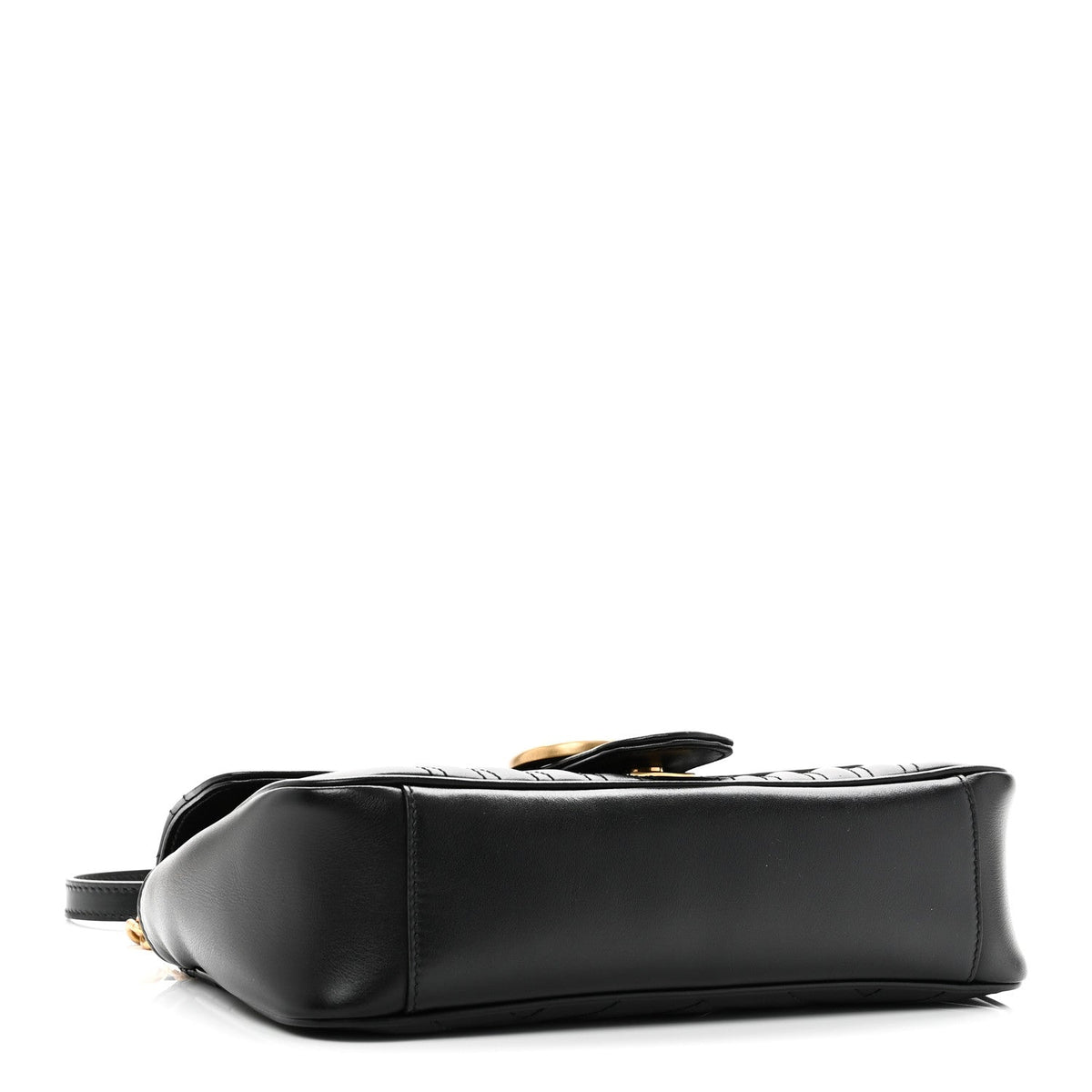 Calfskin Matelasse Small GG Marmont Shoulder Bag Black