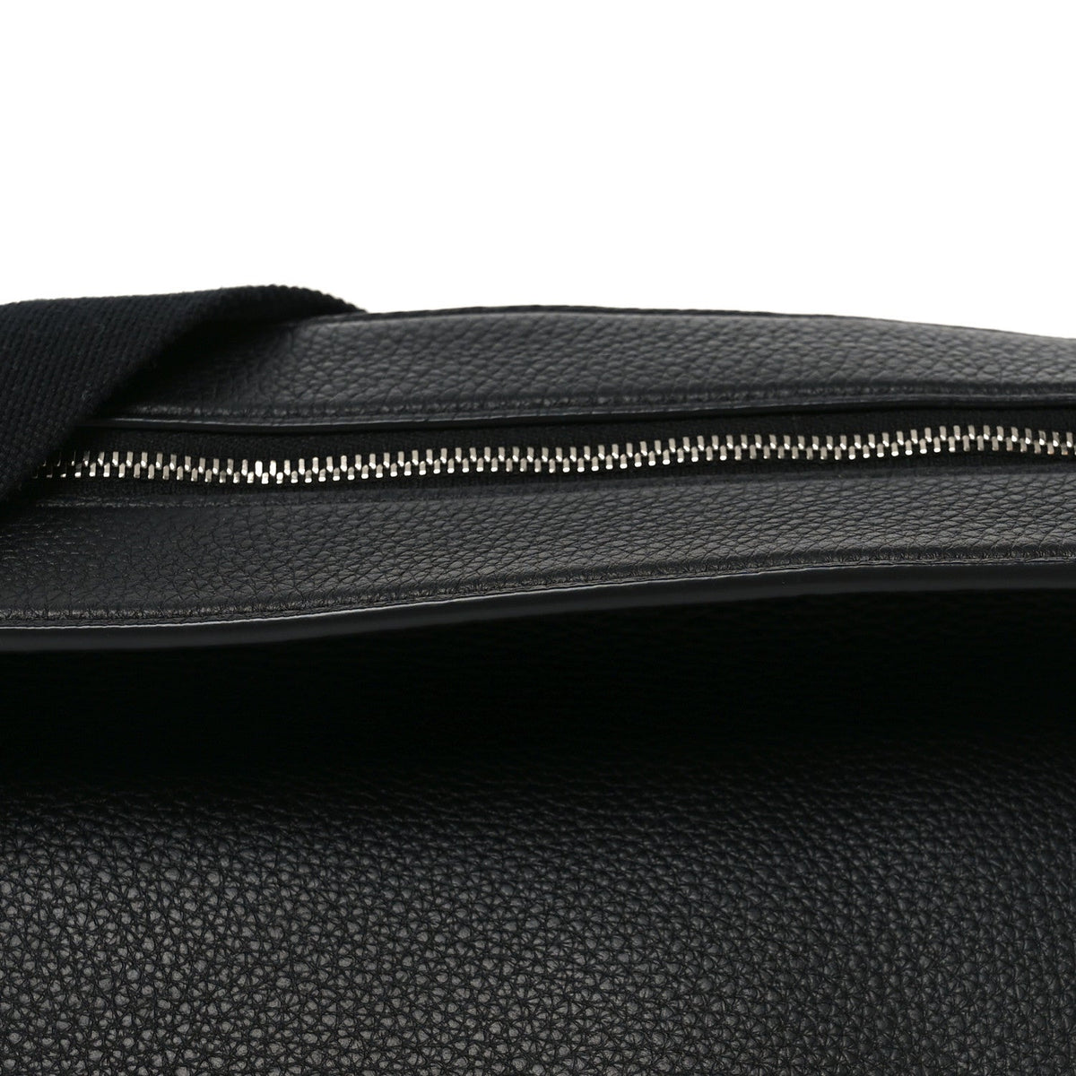 Grained Calfskin Large Slouchy Banana Bag Black