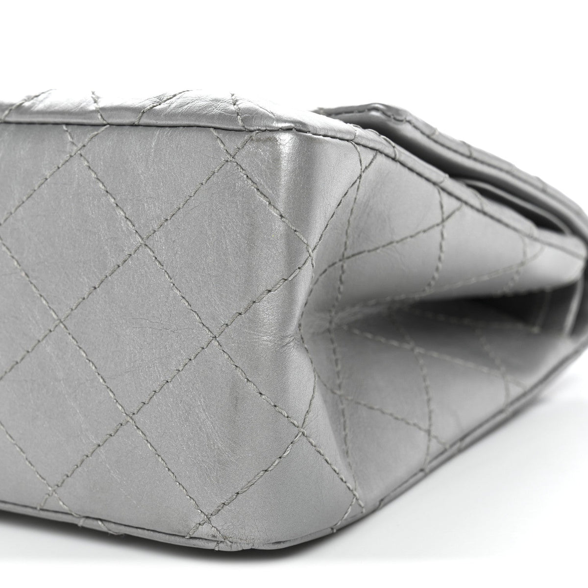 Metallic Aged Calfskin Quilted 2.55 Reissue 226 Flap Silver