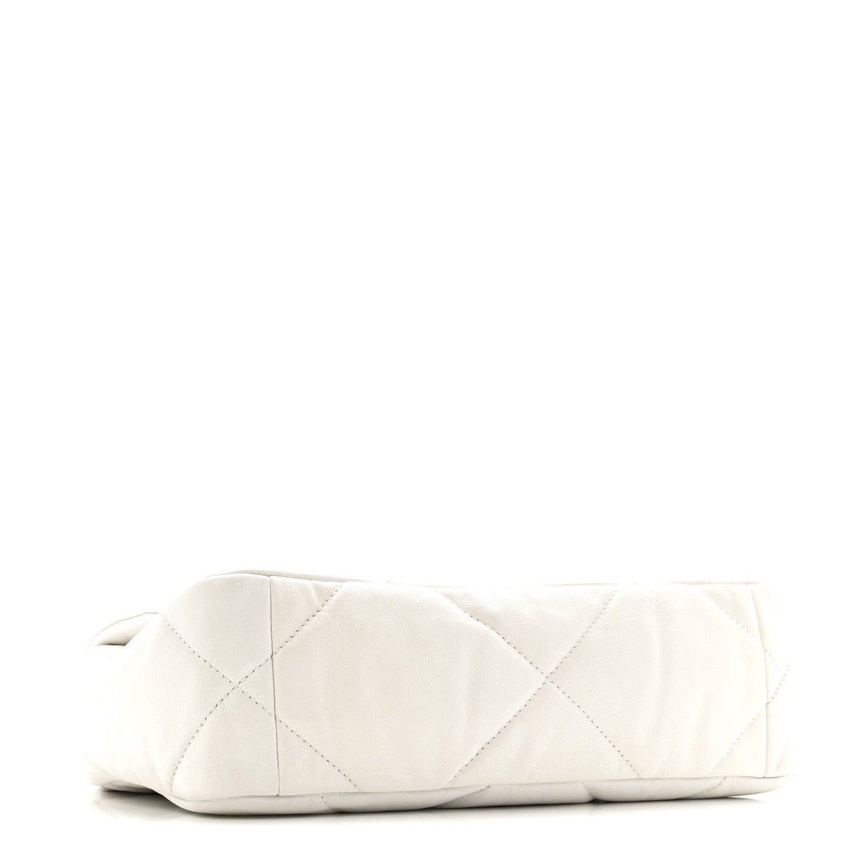 Goatskin Quilted Medium Chanel 19 Flap White