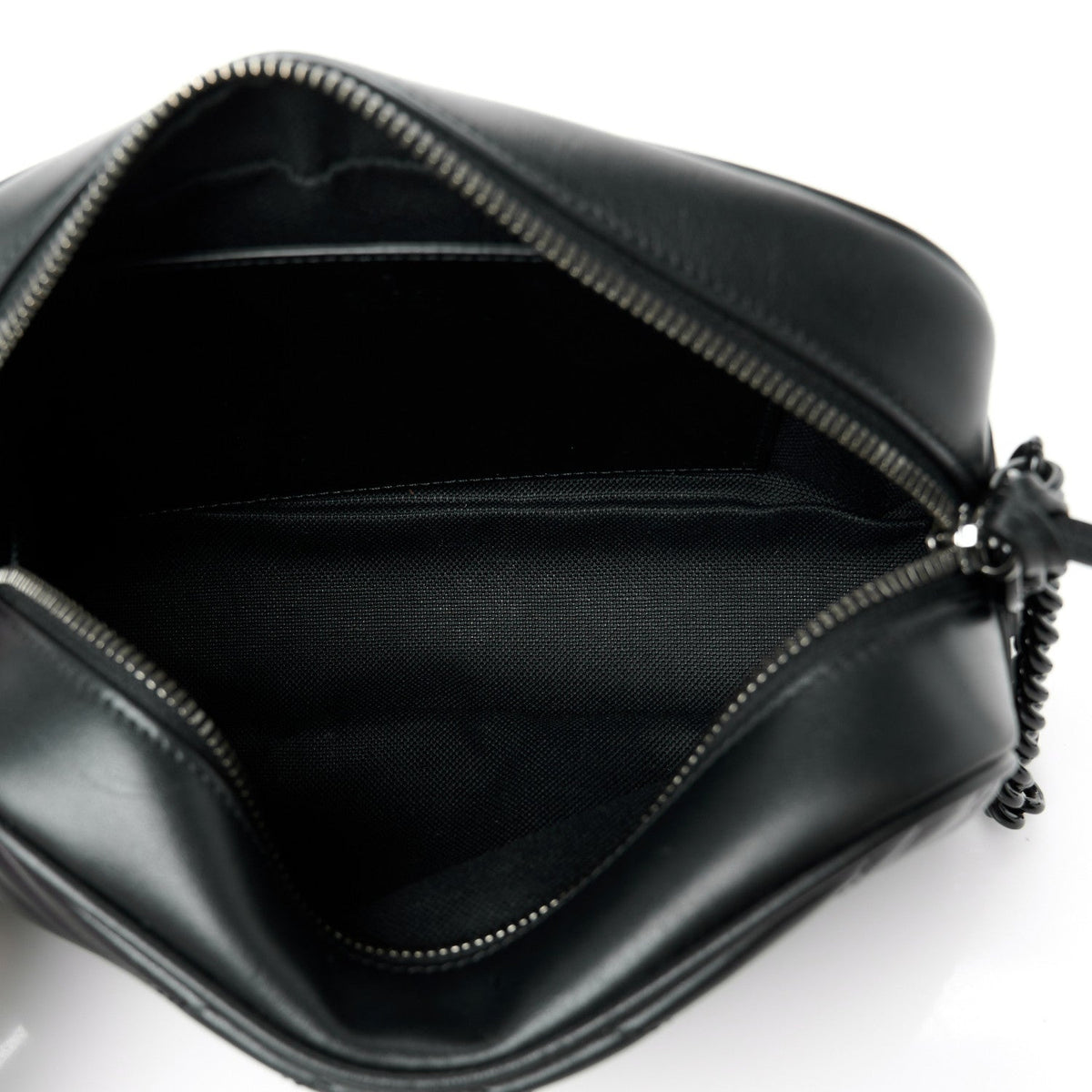 Calfskin Matelasse Monochrome Small GG Marmont Chain Shoulder Bag Black