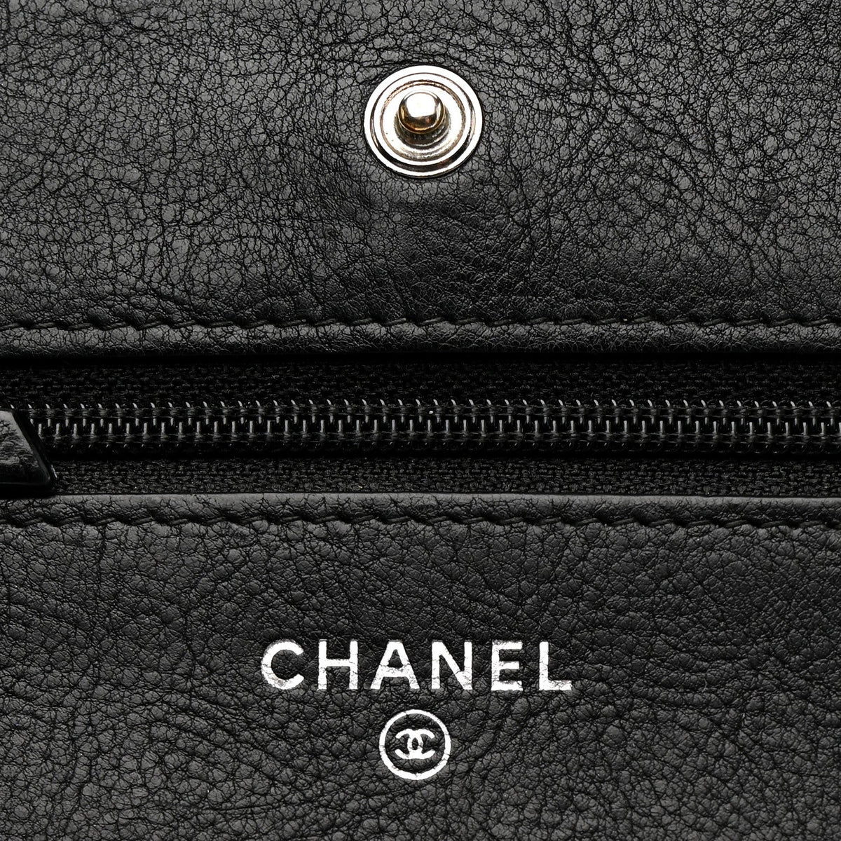 Crumpled Calfskin Quilted Wallet On Chain WOC So Black
