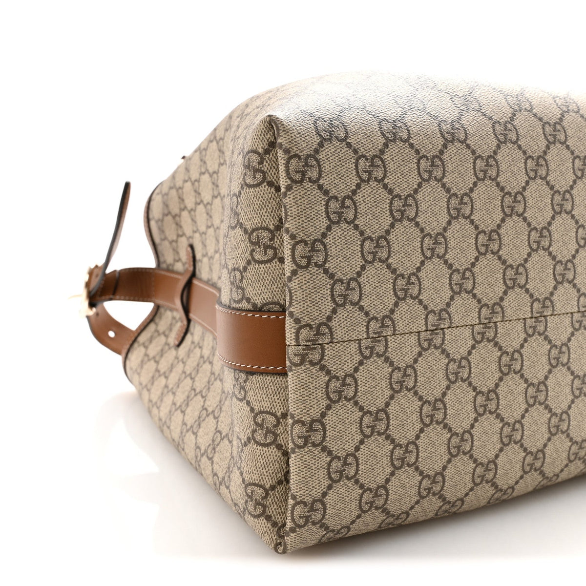 GG Icon Monogram Padlock Shoulder Bag Beige Dark Brown