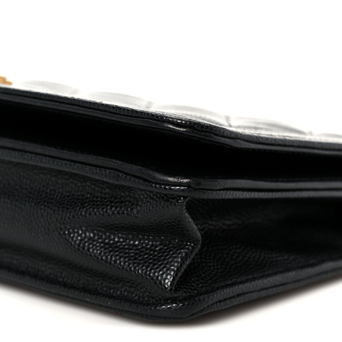 Caviar Quilted Boy Wallet On Chain WOC Black